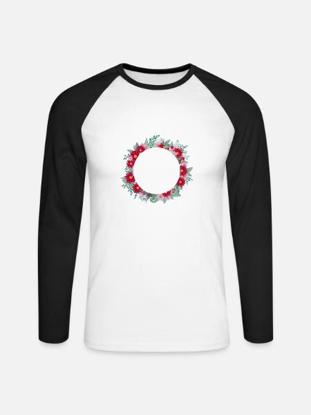 Buchstabe b Blumenkrone - Unisex Baseballshirt langarm - Weiß/Schwarz