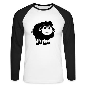Black Sheep Small Cute Cute Lamb Cool Comic - Unisex Long Sleeve Baseball T-Shirt - white/black - Front - Nik (191cm)