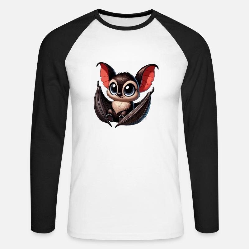 Bat young - Unisex Long Sleeve Baseball T-Shirt - white/black