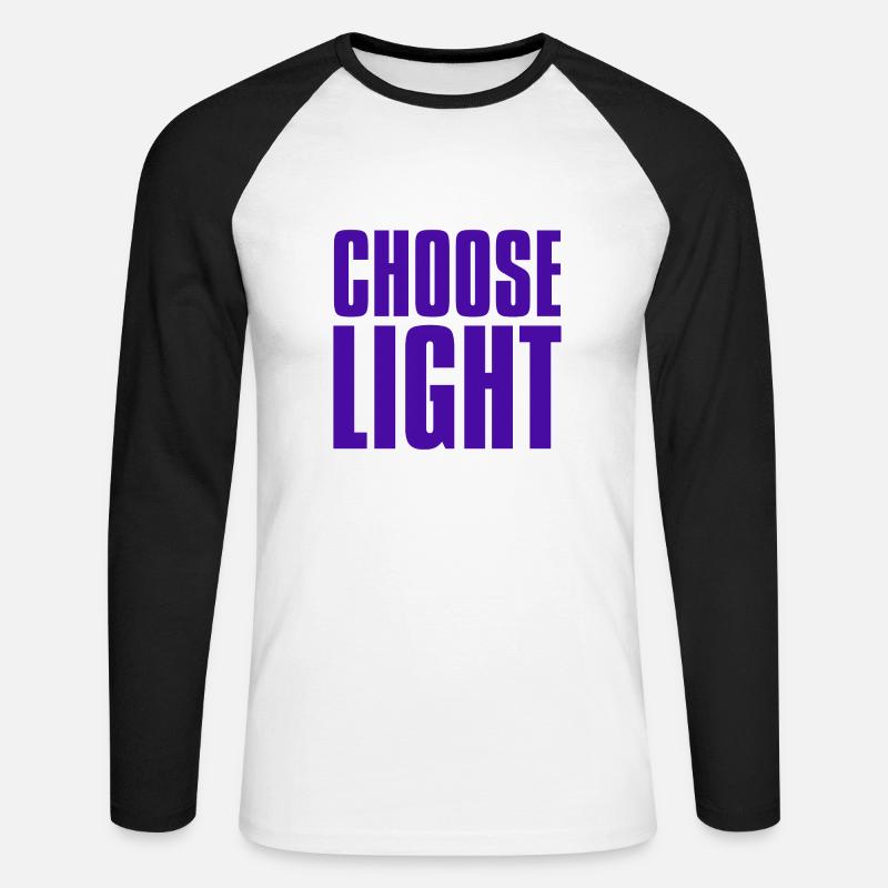 Wählen Sie Licht - Unisex Baseballshirt langarm - Weiß/Schwarz