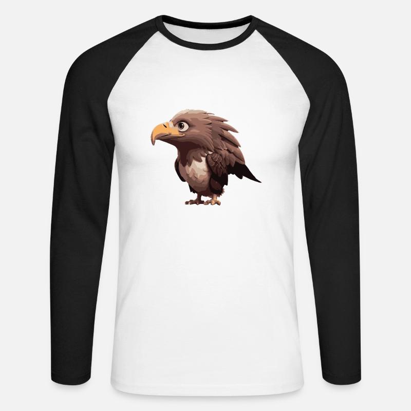 Adler Comic - Unisex Baseballshirt langarm - Weiß/Schwarz