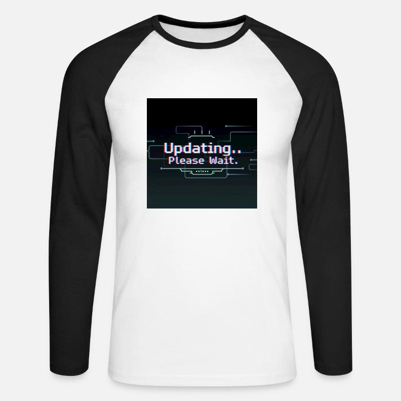 Glitch Update Loading Screen - Unisex Long Sleeve Baseball T-Shirt - white/black