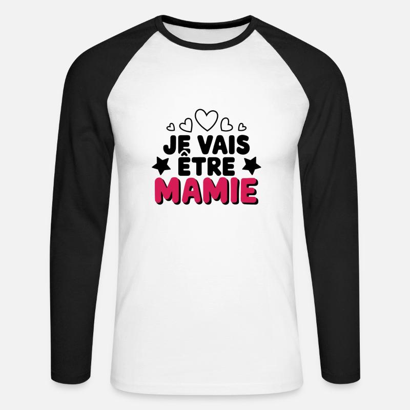 Ich werde Oma sein - Unisex Baseballshirt langarm - Weiß/Schwarz