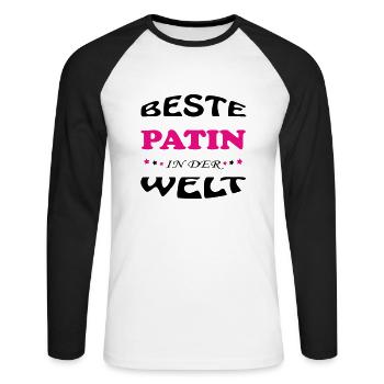 BESTE PATIN MARRAINE IN DER WELT - T-shirt baseball manches longues Homme - blanc/noir - Devant - Nik (191cm)
