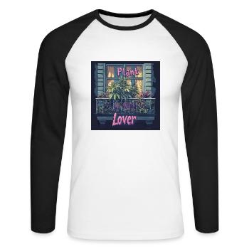 Amoureux du canabis Berlin - T-shirt baseball manches longues Homme - blanc/noir - Devant - Nik (191cm)