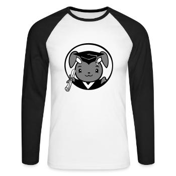 Hase College Schule Abschluss Abitur Zeugnis Süß - Unisex Baseballshirt langarm - Weiß/Schwarz - Vorne - Nik (191cm)