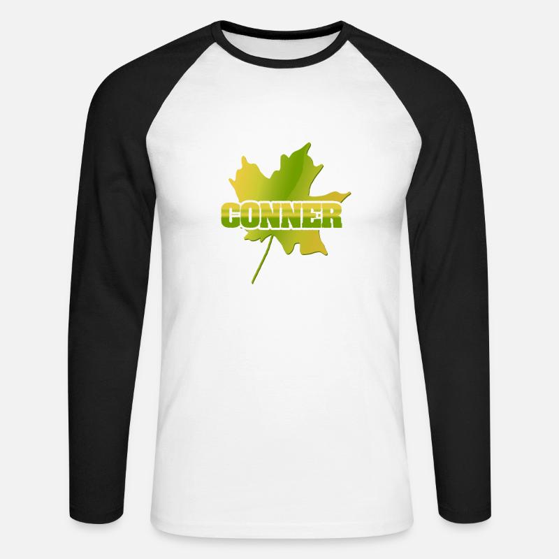 Conner Conner - Unisex Baseballshirt langarm - Weiß/Schwarz