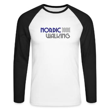 Nordic Walking - Sport - Endurance - Walking - Unisex Long Sleeve Baseball T-Shirt - white/black - Front - Nik (191cm)