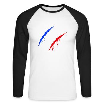 Griffes France - T-shirt baseball manches longues Homme - blanc/noir - Devant - Nik (191cm)