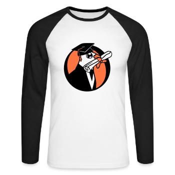 Deaf School Graduation College Certificate Certificate Certificate - Unisex Long Sleeve Baseball T-Shirt - white/black - Front - Nik (191cm)