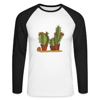 Flowers - Unisex Long Sleeve Baseball T-Shirt - white/black - Front - Nik (191cm)