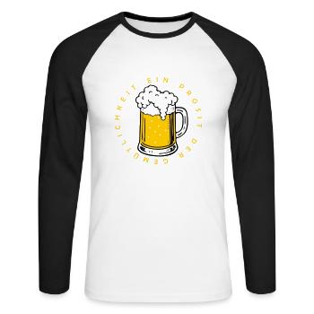 Ein Prosit der Gemütlichkeit - Unisex Baseballshirt langarm - Weiß/Schwarz - Vorne - Nik (191cm)