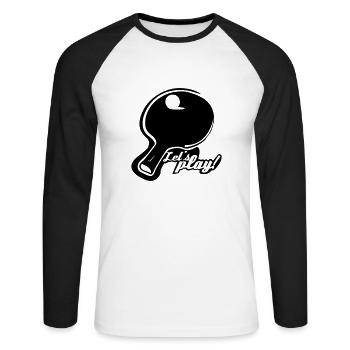 Let's Play table tennis bat - Unisex Long Sleeve Baseball T-Shirt - white/black - Front - Nik (191cm)