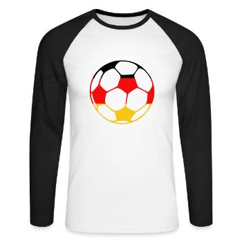 Deutschland Fußball - Unisex Baseballshirt langarm - Weiß/Schwarz - Vorne - Nik (191cm)