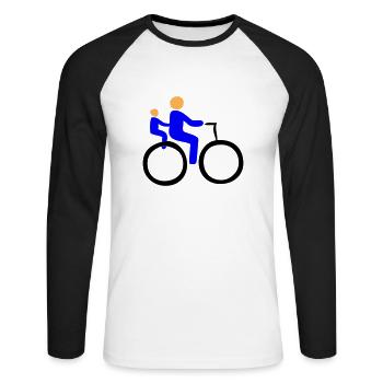 Rad, bicyclette, cyclistes, bike, bébé, garçon, - T-shirt baseball manches longues Homme - blanc/noir - Devant - Nik (191cm)