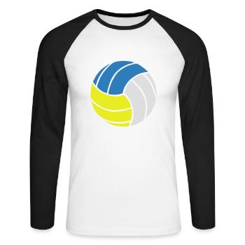 Volley-ball, volley-ball de plage - T-shirt baseball manches longues Homme - blanc/noir - Devant - Nik (191cm)