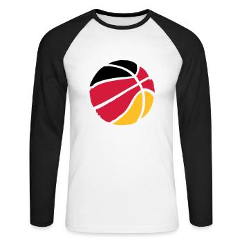 Basket-ball Basketball Basket - T-shirt baseball manches longues Homme - blanc/noir - Devant - Nik (191cm)