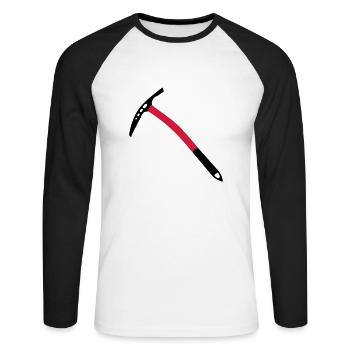 Bergsteiger - Unisex Baseballshirt langarm - Weiß/Schwarz - Vorne - Nik (191cm)