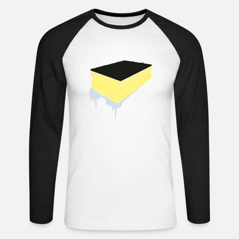 clean_schwamm - Unisex Baseballshirt langarm - Weiß/Schwarz