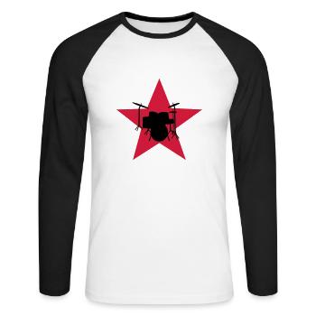 drum - T-shirt baseball manches longues Homme - blanc/noir - Devant - Nik (191cm)