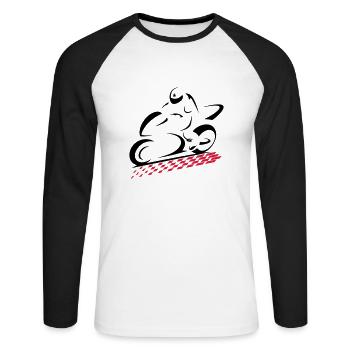 SPEED BIKE - Unisex Long Sleeve Baseball T-Shirt - white/black - Front - Nik (191cm)