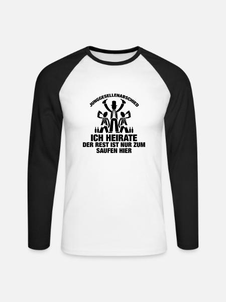 JGA ICH Heirate - Unisex Baseballshirt langarm - Weiß/Schwarz