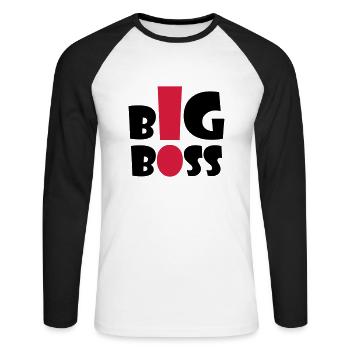 big_boss_2c - Unisex Long Sleeve Baseball T-Shirt - white/black - Front - Nik (191cm)