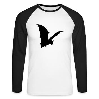 bat - Unisex Baseballshirt langarm - Weiß/Schwarz - Vorne - Nik (191cm)
