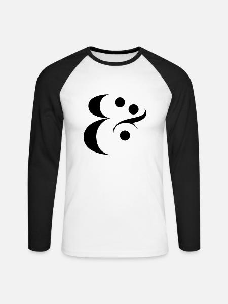 esperluette - T-shirt baseball manches longues Homme - blanc/noir