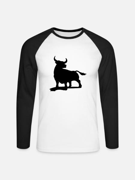 Taurus, Zodiac - Unisex Long Sleeve Baseball T-Shirt - white/black