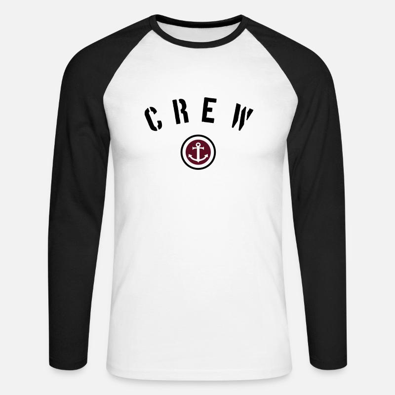crew - Unisex Baseballshirt langarm - Weiß/Schwarz