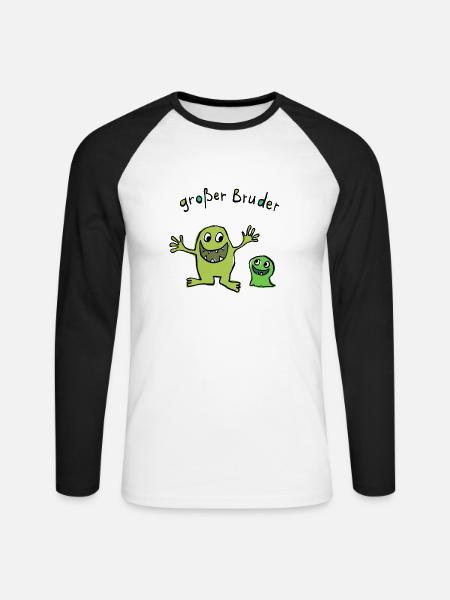 Großer Bruder - Unisex Baseballshirt langarm - Weiß/Schwarz