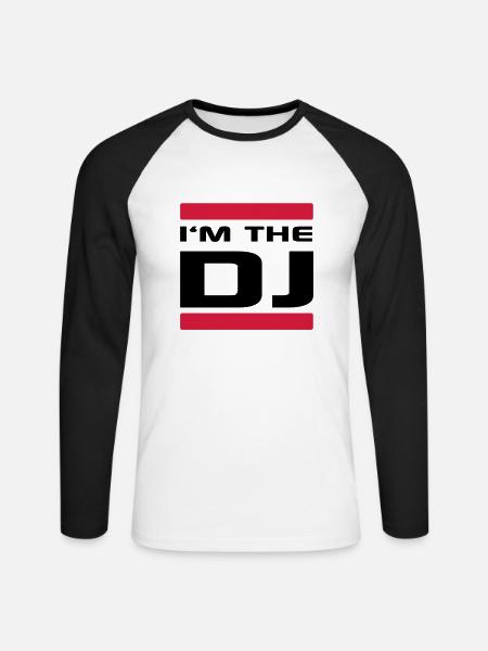 im_the_dj__f2 - Unisex Long Sleeve Baseball T-Shirt - white/black