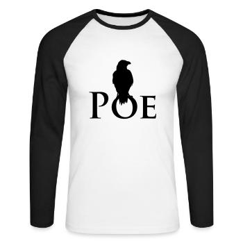 Poe Raven - T-shirt baseball manches longues Homme - blanc/noir - Devant - Nik (191cm)
