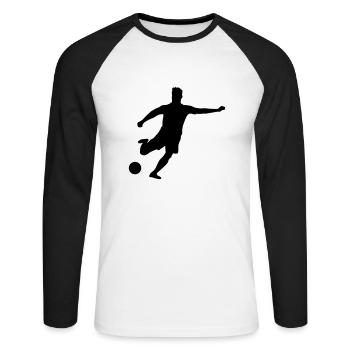fussballer__f1 - T-shirt baseball manches longues Homme - blanc/noir - Devant - Nik (191cm)