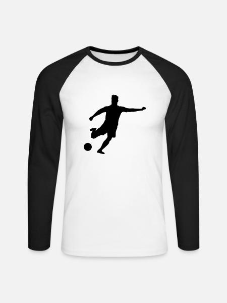fussballer__f1 - Unisex Long Sleeve Baseball T-Shirt - white/black