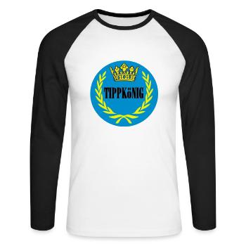 tippkoenig - Unisex Baseballshirt langarm - Weiß/Schwarz - Vorne - Nik (191cm)
