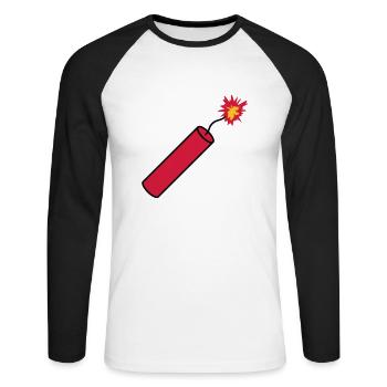 rod tnt dynamite explode explosion blast - Unisex Long Sleeve Baseball T-Shirt - white/black - Front - Nik (191cm)