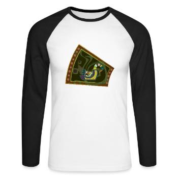 oie - T-shirt baseball manches longues Homme - blanc/noir - Devant - Nik (191cm)