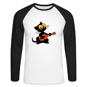 Georgie makes music - Unisex Long Sleeve Baseball T-Shirt - white/black - Front - Nik (191cm)