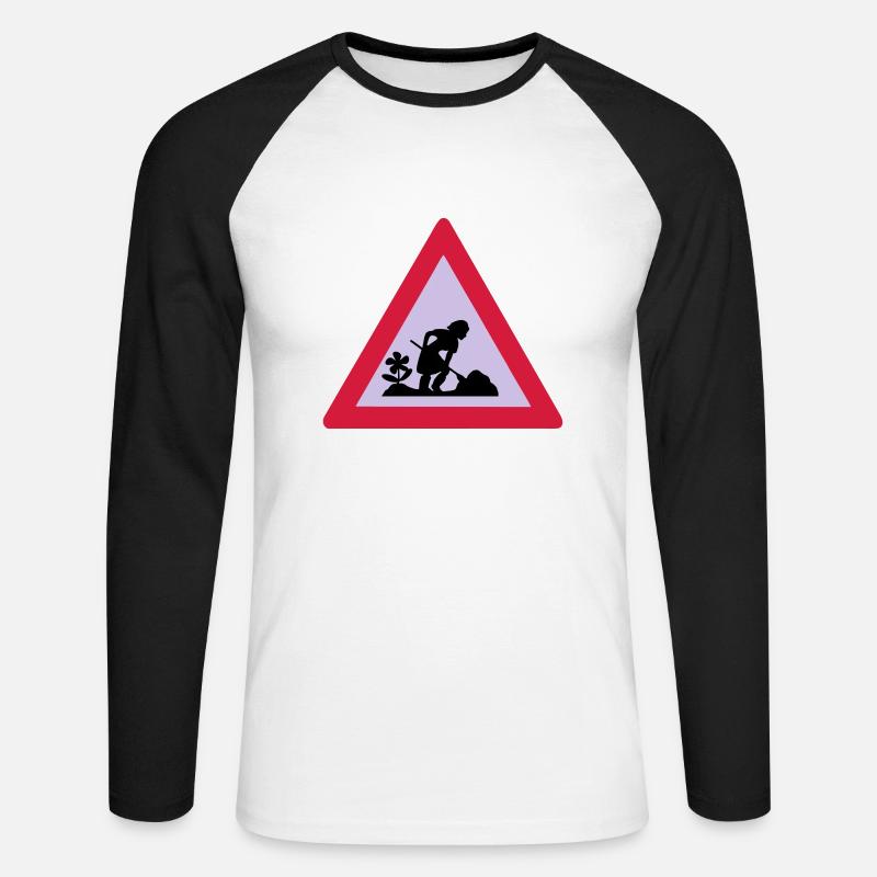 Baustelle - Maglia da baseball a manica lunga da uomo - bianco/nero