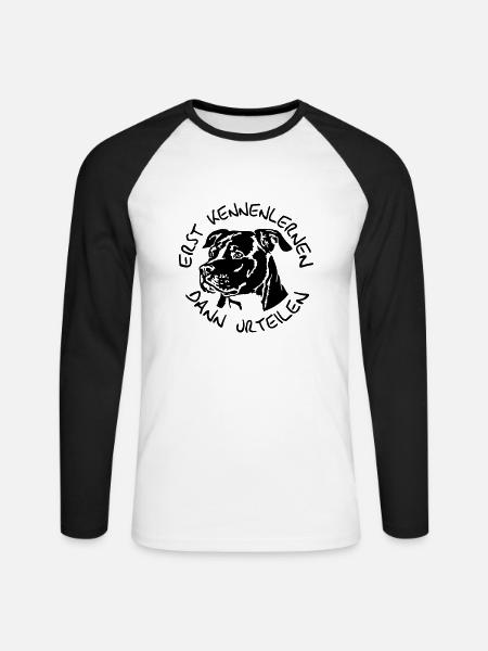 409S Staffordshire Terrier - Unisex Long Sleeve Baseball T-Shirt - white/black