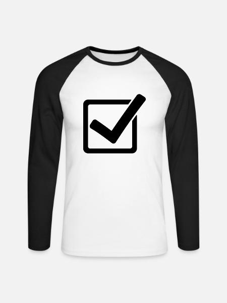 Haken - Unisex Baseballshirt langarm - Weiß/Schwarz