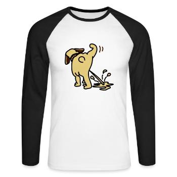 pinkelhund - T-shirt baseball manches longues Homme - blanc/noir - Devant - Nik (191cm)