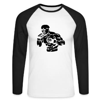 Fighter 2013 - Unisex Baseballshirt langarm - Weiß/Schwarz - Vorne - Nik (191cm)