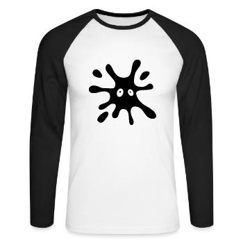 black spot with eyes - Unisex Long Sleeve Baseball T-Shirt - white/black - Front - Nik (191cm)