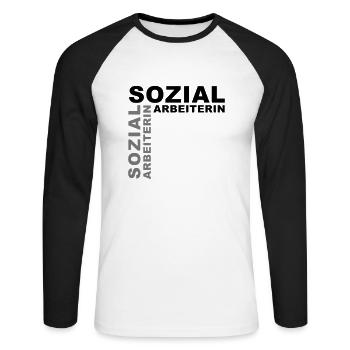 Social worker - V2 - Unisex Long Sleeve Baseball T-Shirt - white/black - Front - Nik (191cm)