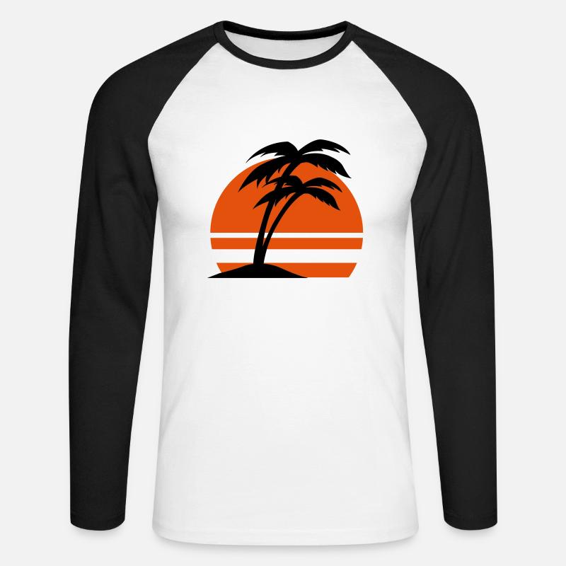 insel2 - Unisex Baseballshirt langarm - Weiß/Schwarz