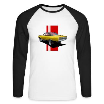 Hot rod - T-shirt baseball manches longues Homme - blanc/noir - Devant - Nik (191cm)
