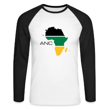 anc - Unisex Baseballshirt langarm - Weiß/Schwarz - Vorne - Nik (191cm)